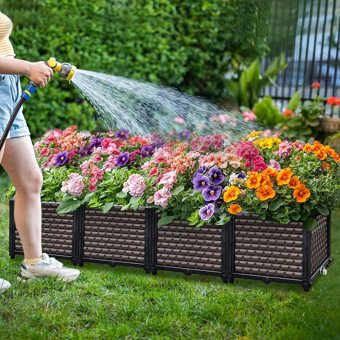 Large Planters for Outdoor Plants 14" Tall Planter Box, Raised Beds for - Image 9
