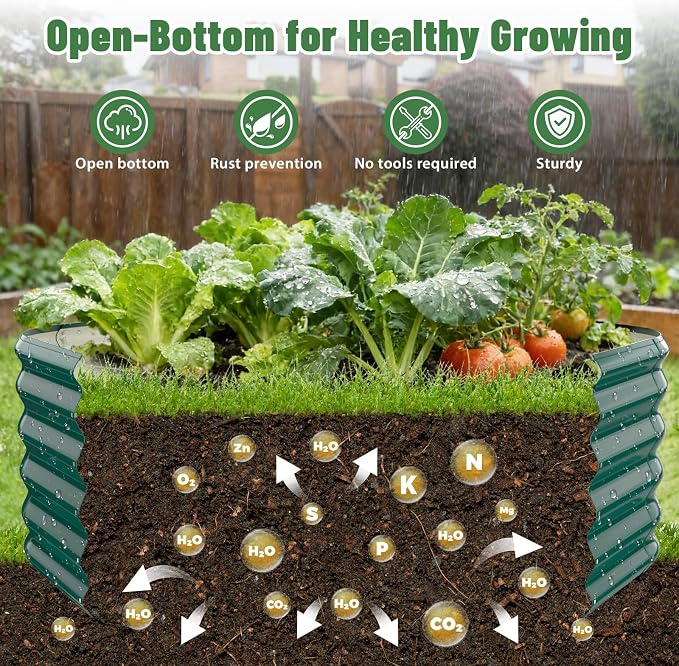 Hexagon Raised Garden Bed, 48 Inch Diagonal & 16.5 Inch Tall, Galvanized Steel - Image 2