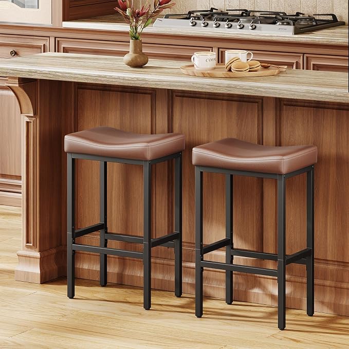 24 Inch Counter Height Bar Stools Set of 2, Compact Counter Stools by Vellorise