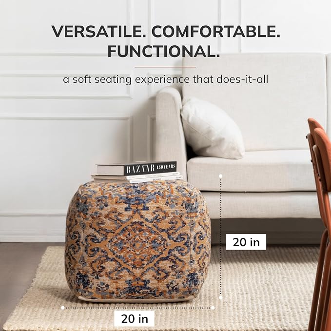 Anji Mountain 100% Handmade & Handcrafted Comfortable Home Décor Pouf Ottoman - Image 3