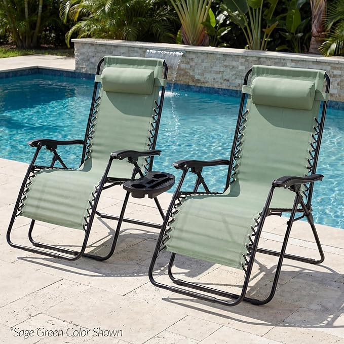 Best Choice Products Set of 2 Extra Wide Adjustable Steel Mesh Zero Gravity - Image 2