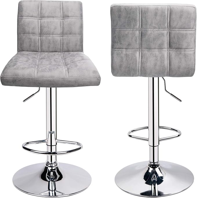 Leopard Outdoor Products Modern Square PU Leather Adjustable Bar Stools - Image 3