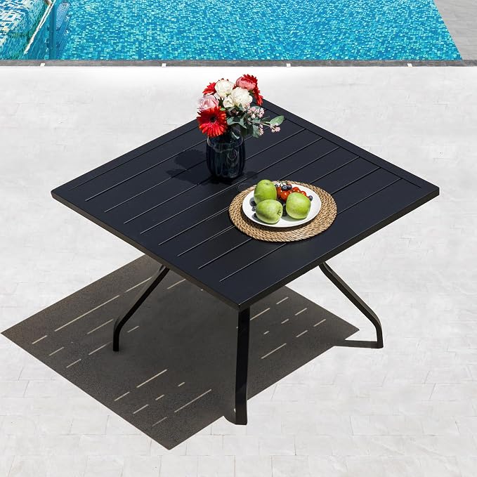Sour Citrus 37" Outdoor Square Metal Patio Dining Table - Image 2
