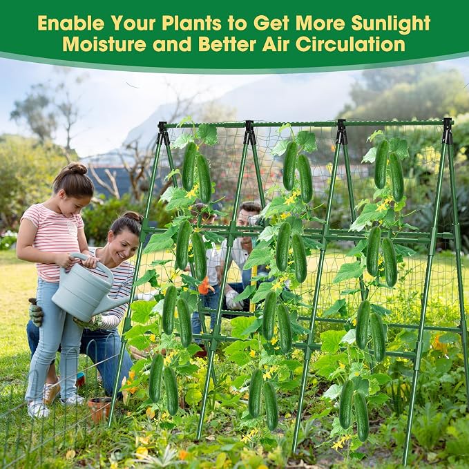 51" x 53" Cucumber Trellis for Raised Bed, A-Frame Garden Trellis for Climbing - Image 8