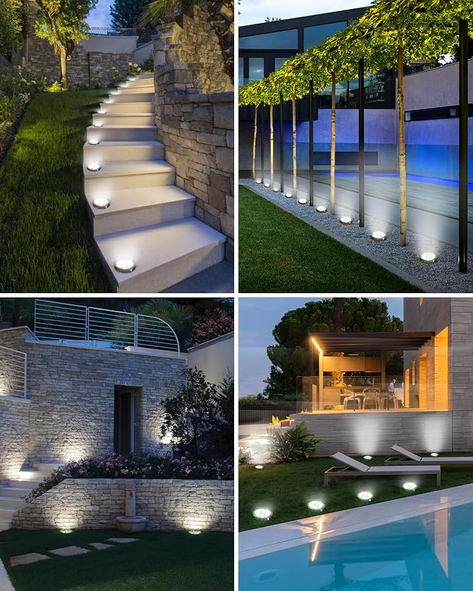 btfarm 10 Pack Solar Lights Outdoor, 8 LED Solar Ground Lights IP65 Waterproof - Image 5