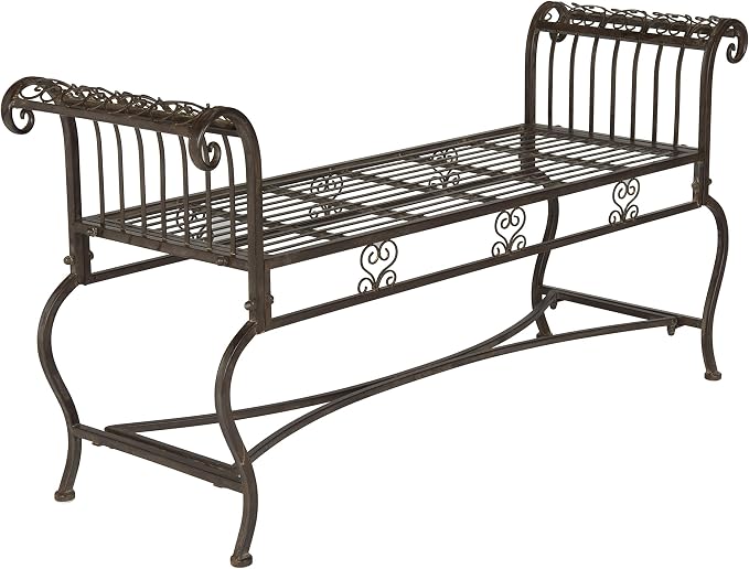 Safavieh Outdoor Collection Brielle Antique White Bench - Image 4