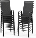VINGLI Outdoor Bar Chairs Set of 8 – Stackable Outdoor Bar Stools by VINGLI