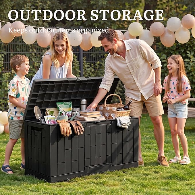YITAHOME 60 Gallon Outdoor Storage Box, Lockable Resin Deck Box - Image 6