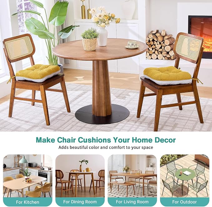 BETU Chair Cushions for Dining Chairs Set of 2, 3.5" Thick Kitchen Table Chair - Image 4