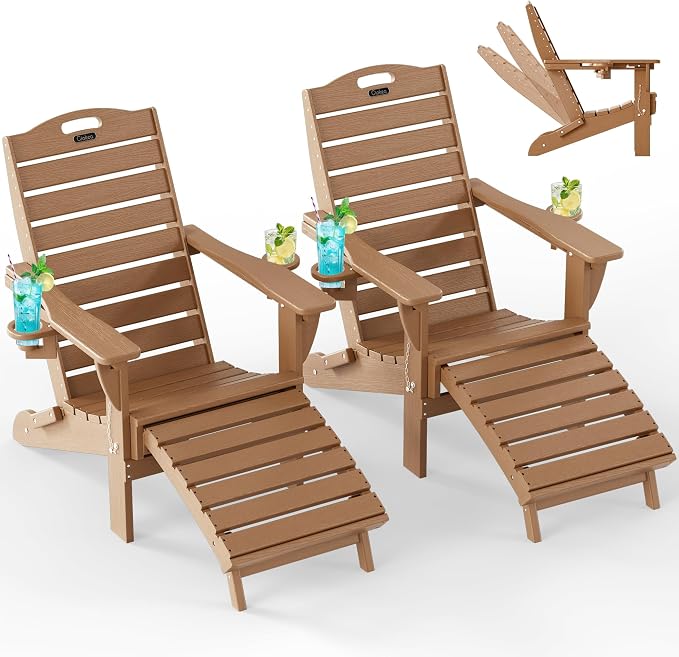 Ciokea Folding Adirondack Chair Set of 2 by CIOKEA