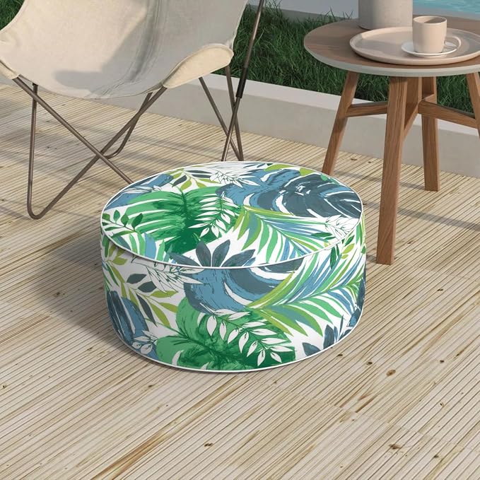 Patio Inflatable Ottoman, 21x9 Inch Portable Stool Ottoman by MelodyElephant
