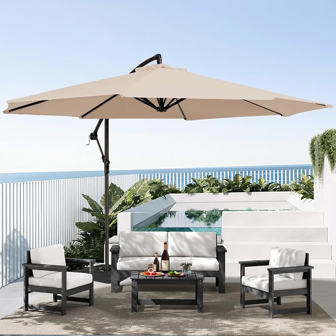 SERWALL 4 Pieces HDPE Outdoor Sofa Set - Image 9