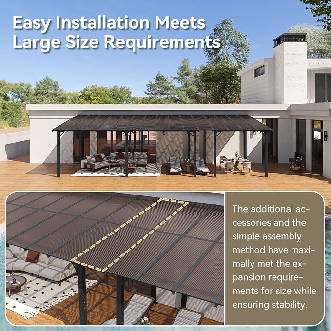 Aoxun 30' x 10' Pergola for Patio, Gazebo - Image 3