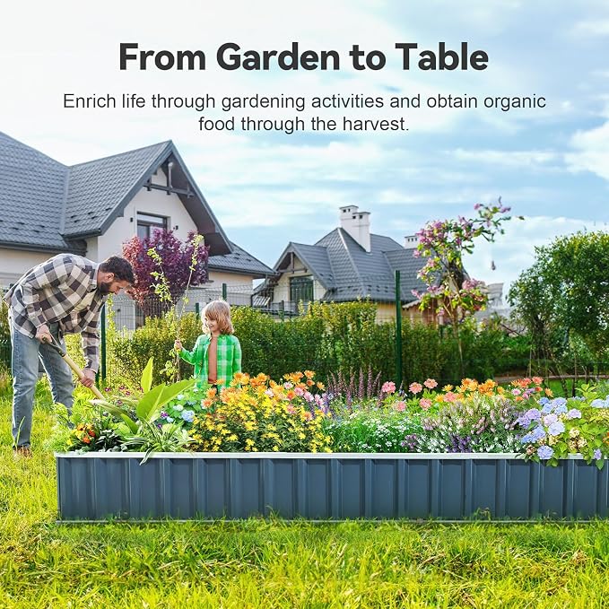 KING BIRD Raised Garden Bed 101" x 36" x 12" 4 Installation Methods - Image 8