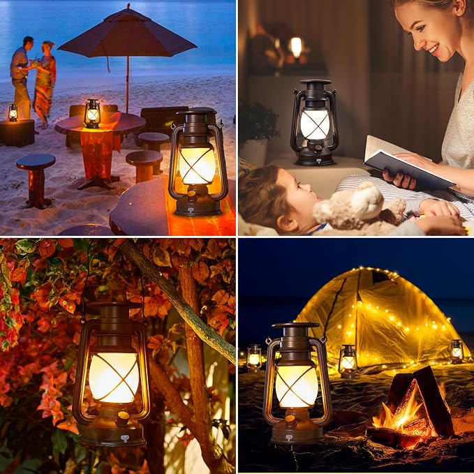 KOOPER Solar Lantern Outdoor Lights, Vintage Flickering Flame Solar Lanterns - Image 3