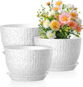 12/10/9 inch Large Flower Pots, 3 Set Big Plant Pots by Meowell