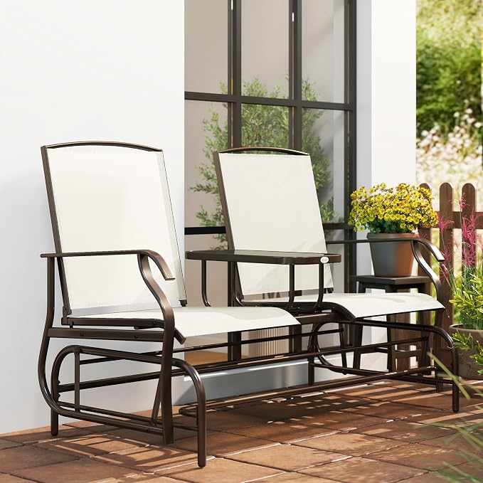 Outsunny Outdoor Glider Bench - Image 9