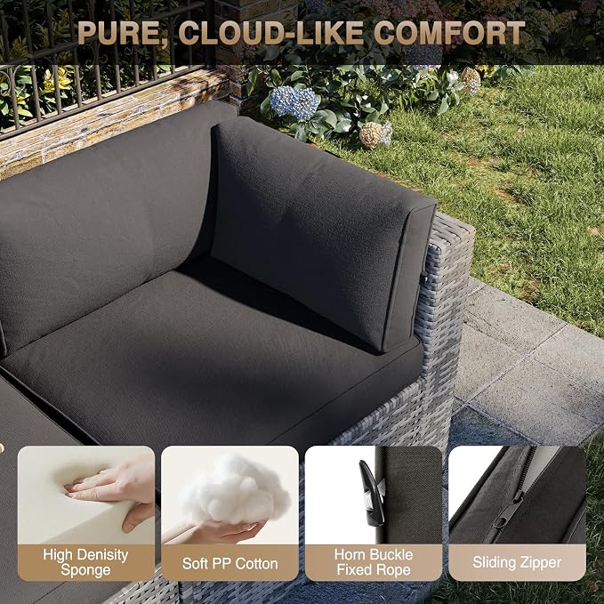 Aoxun Patio Furniture Sets, 7-Piece Outdoor Patio Furniture - Image 3