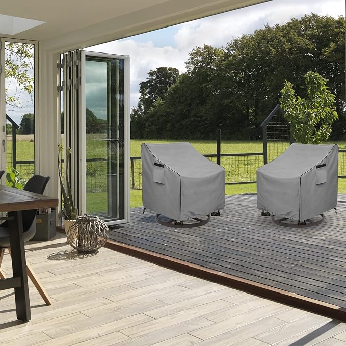 Okcool Outdoor Swivel Chair Cover 2 Pack, Outdoor Furniture Patio Chair Covers - Image 6