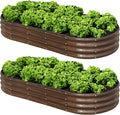 SnugNiture 2 Pcs 6x3x1ft Raised Garden Bed Kit, Outdoor Oval Metal Garden by snugniture
