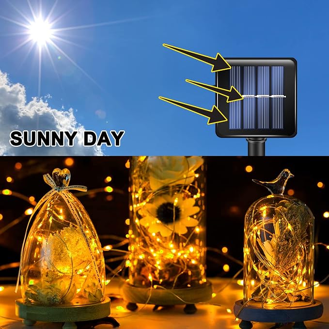 TW SHINE Warm White Solar String Lights Outdoor, Total 80 FT 240 LED Solar - Image 3