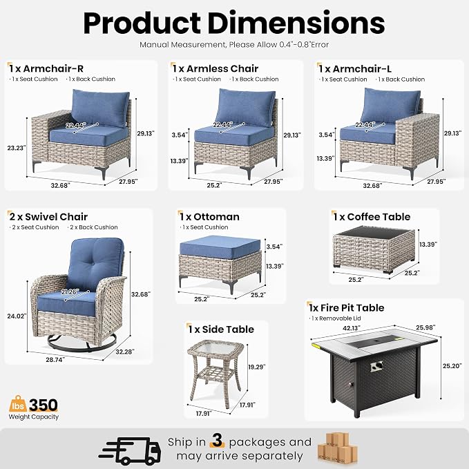 ovios 9-Piece Patio Furniture Set - Image 8