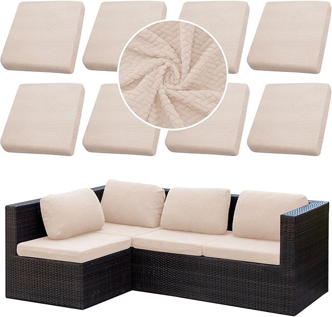 Outdoor Cushion Covers Set, Replacement by SUKAIKEQA