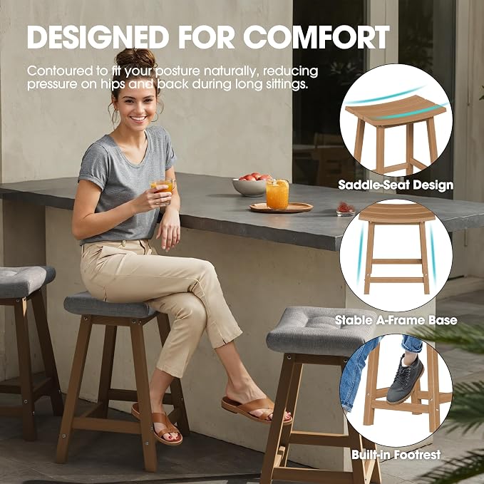 Ciokea 4 Set 24" Outdoor Bar Stools - Image 5