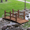 Giantex 5 FT Wooden Garden Bridge, Stained Wood Arc Footbridge by Giantex