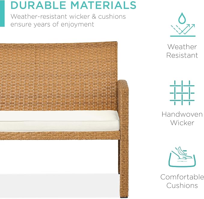Best Choice Products 4-Piece Outdoor Wicker Patio Conversation Furniture Set - Image 3