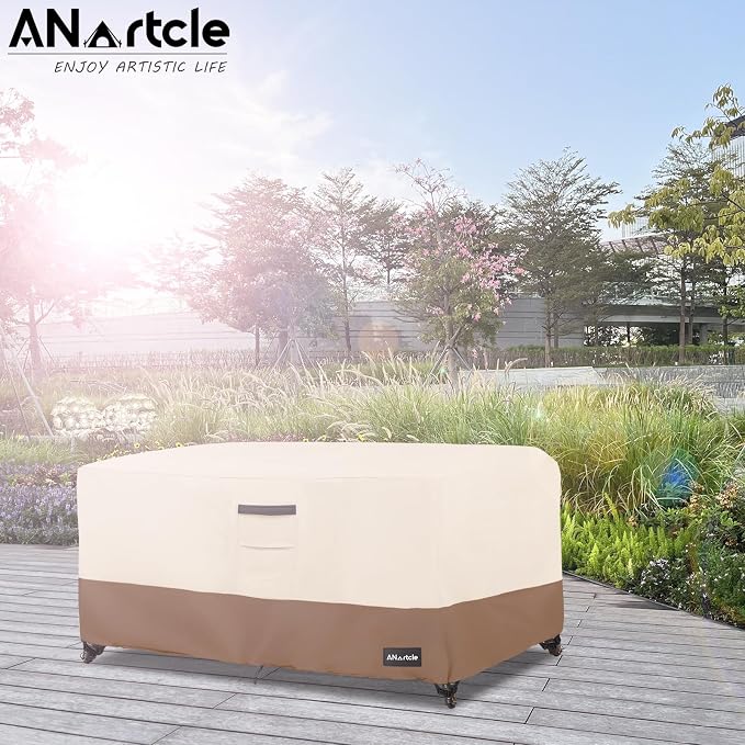 Patio Coffee Table Cover, 600D Waterproof Heavy Duty Rectangular Outdoor Table - Image 5
