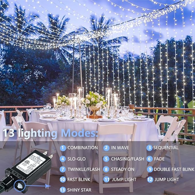 Connectable 100 LED String Lights Indoor Outdoor, 33FT Cool White Christmas - Image 2