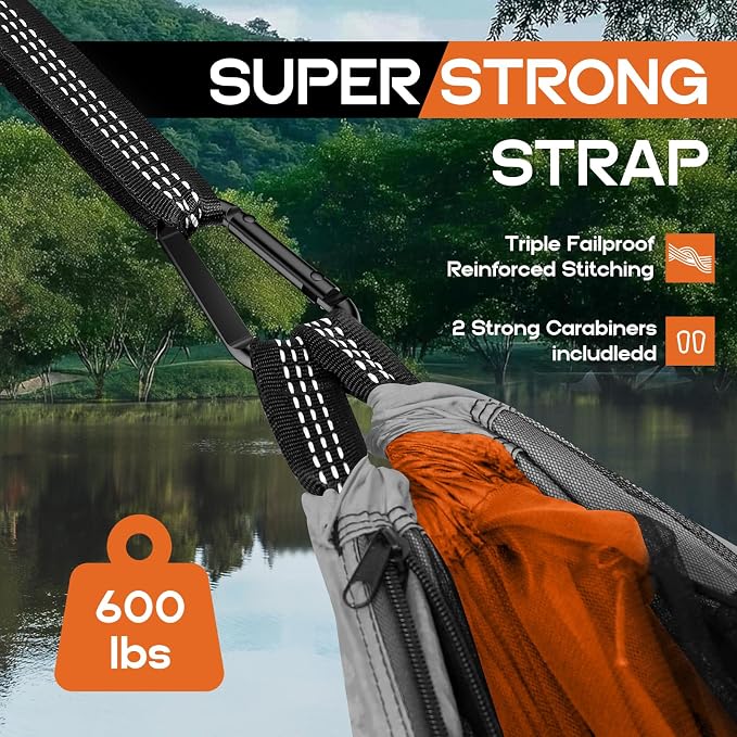 Camping Hammock Mosquito Net, Double & Single Portable Hammocks Hammocks - Image 5