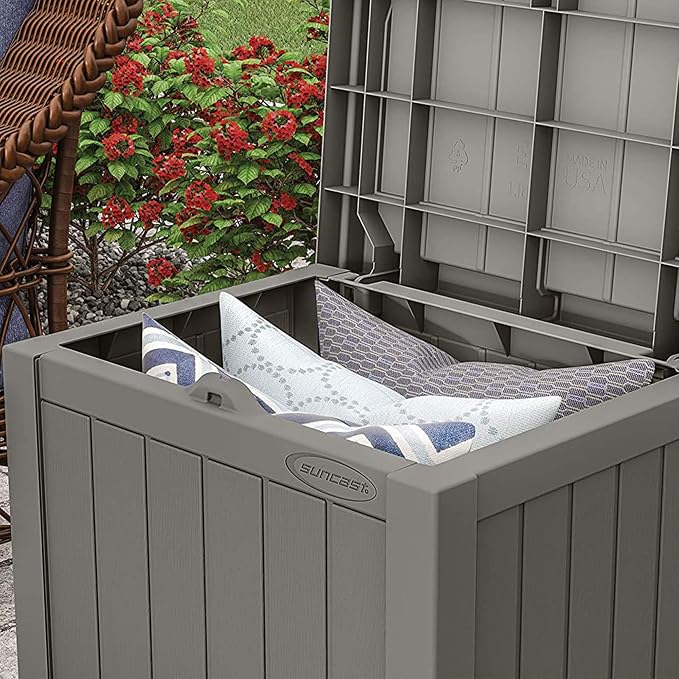 Suncast 2 Pack 22 Gallon Indoor or Outdoor Backyard Patio Small Storage Deck Box - Image 6