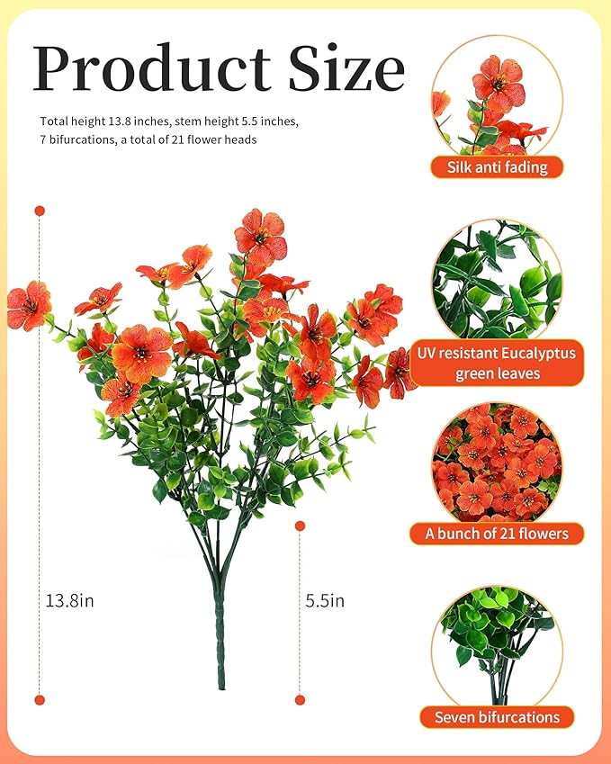Fake Mums Faux Flowers for Outdoor Planters 16 Bundles UV Resistant Artificial - Image 6