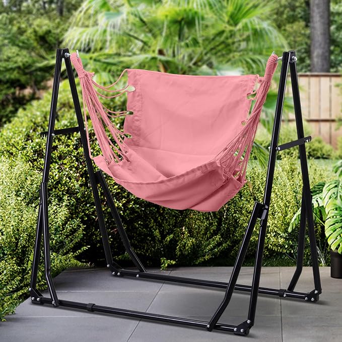 Ainfox Hammock with Foldable Stand, 2 in 1 Hammock and Swinging Chair with - Image 2