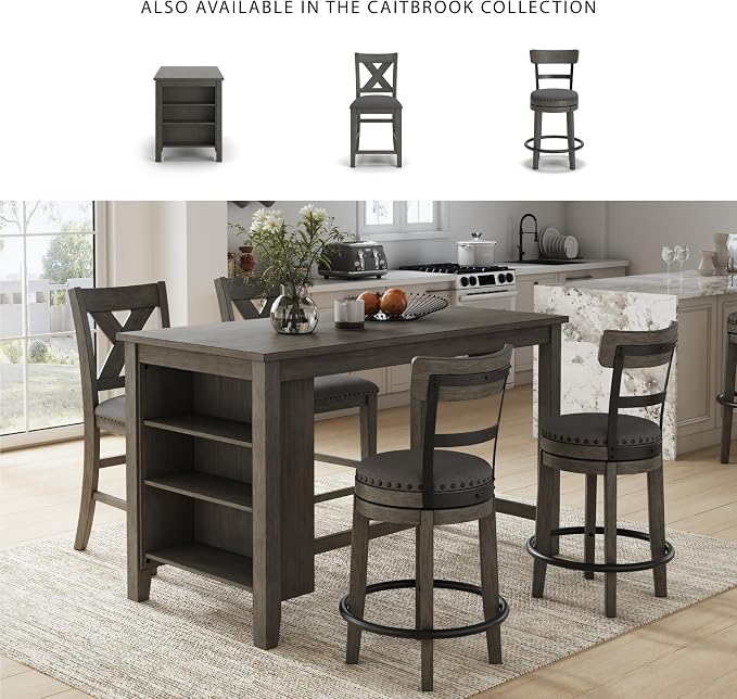 Signature Design by Ashley Caitbrook | Farmhouse Swivel 24" Counter Height - Image 6