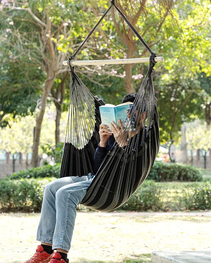 ADVOKAIR Hammock Chair Swing, Heavy-Duty Hanging Rope Swing Seat Supports 500 - Image 2