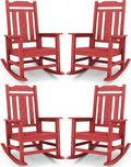 SERWALL Oversized Rocking Chair, HDPE Outdoor Rocking Chairs Set of 4, Patio by SERWALL