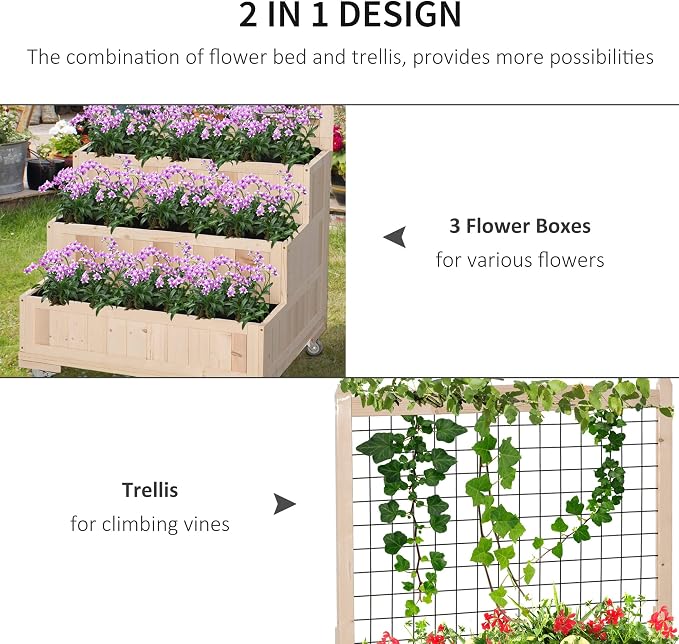 Outsunny 3-Tiers Raised Garden Bed - Image 3
