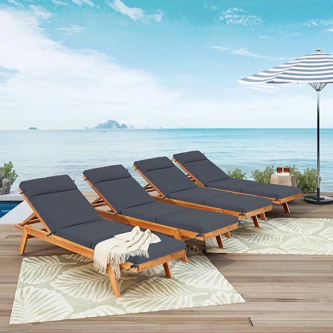 Chaise Lounge Cushion 80x26x3 Inch – Set of 2 Outdoor Lounge Chair Cushions - Image 8