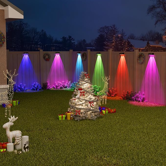 VOLISUN Solar Fence Lights Outdoor 12 Pack, 10 Colors ＆ Color Changing Fence - Image 8