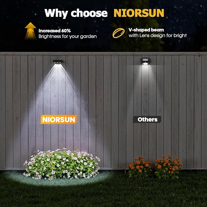 NIORSUN Solar Fence Lights, 8 Pack Solars Deck Light, RGB Color, Outdoor Bulb - Image 5