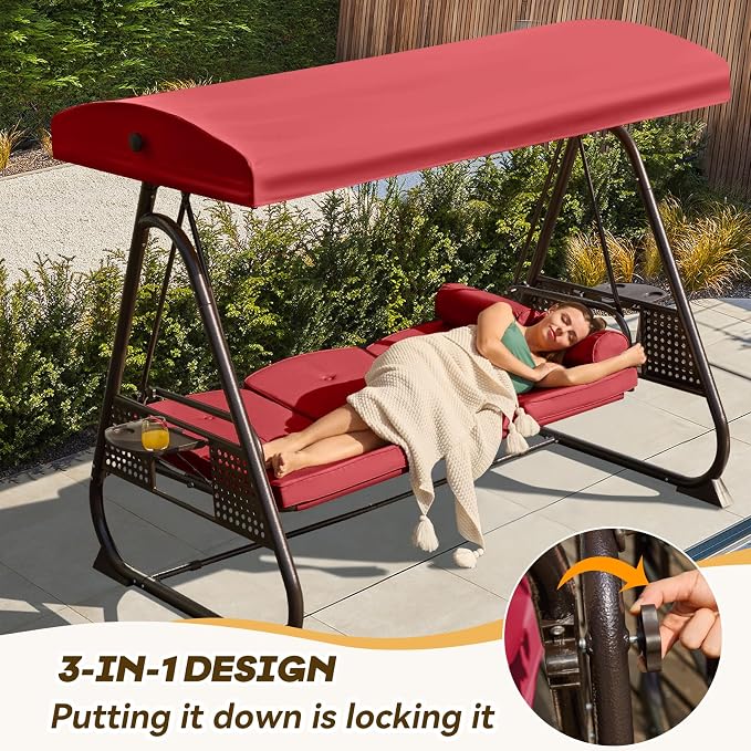 3 in 1 Outdoor Porch Swing - Image 4