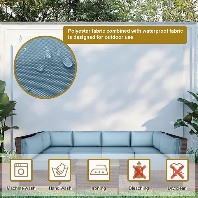 14 Piece Outdoor Patio Cushion Cover Replacement, Waterproof Patio Cushion - Image 4