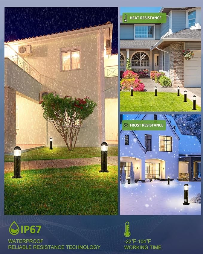 2 Pack Low Voltage Landscape Pathway Lights, 12V LED Bollard Light IP67 - Image 3