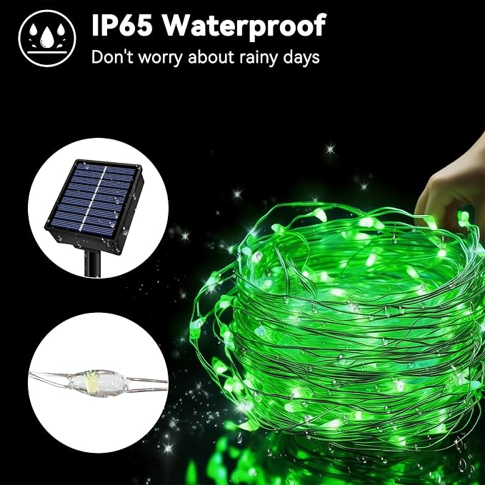 Solar String Lights Outdoor Waterproof 2 Pack Total 66ft 200LED 8 Modes Twinkle - Image 5