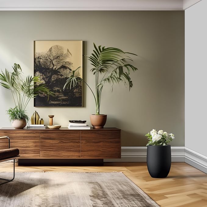 Kante 16.5 Inch Tall Concrete Planter, Large Indoor Outdoor Plant Pot - Image 4