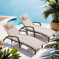 Outdoor Lounge Chairs Set of 4, Hydraulic Adjustable Outdoor Chaise Lounge by Suvivityse
