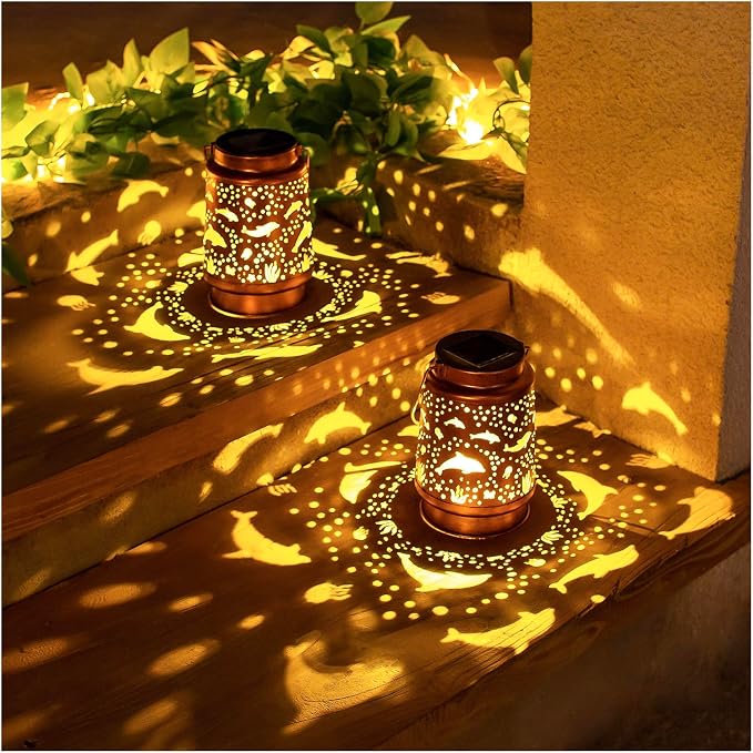 Dolphin Solar Lanterns Outdoor Waterproof Hanging Solar Lights Dolphin Gifts - Image 3
